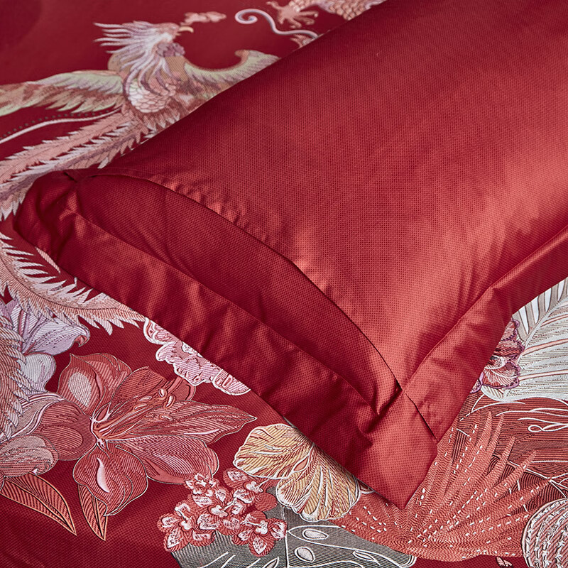 富安娜[线下同款]（FUANNA）婚庆四件套/佳人眷影1.8m床（230*229cm）