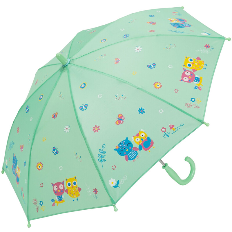 Paradise umbrella Mengmeng children's fun 41cm * 8 bone straight pole hand open little children's sunny umbrella 13041e green