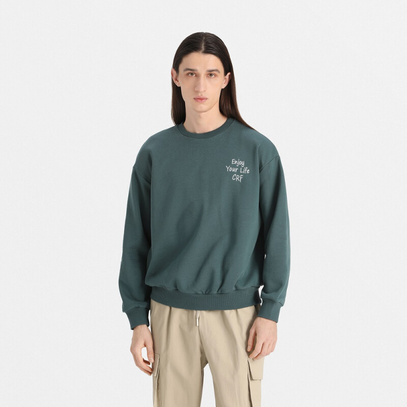 CF120007 Men's waffle embodied logo sweat shirt