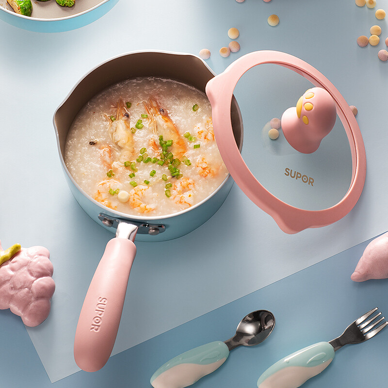 SUPOR SUPOR small greedy meow baby auxiliary food pot milk pot spirit blue non stick pot small soup pot nt16f1-b