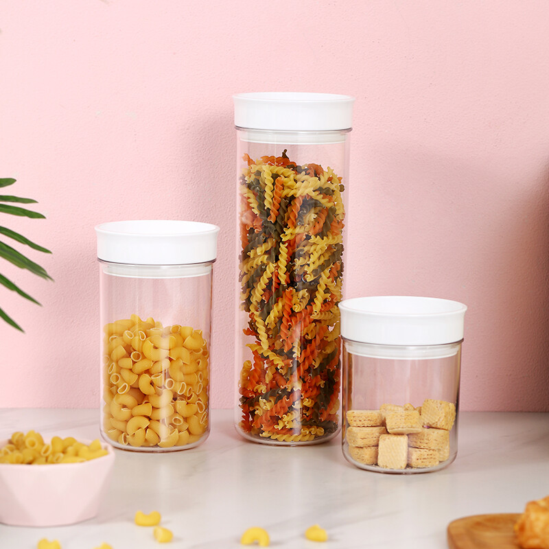 Jingdong jingzao sealed tank storage tank refrigerator miscellaneous grain bucket 3-piece set circular 500ml + 800ml + 1500ml