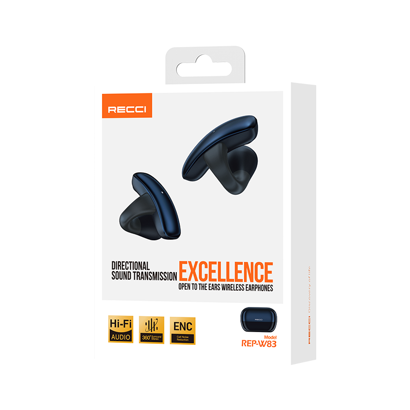 RECCI锐思REP-W83无线耳机人体工学夹耳设计无感佩戴舒适贴耳久带不痛耳蓝牙耳机 宝石蓝