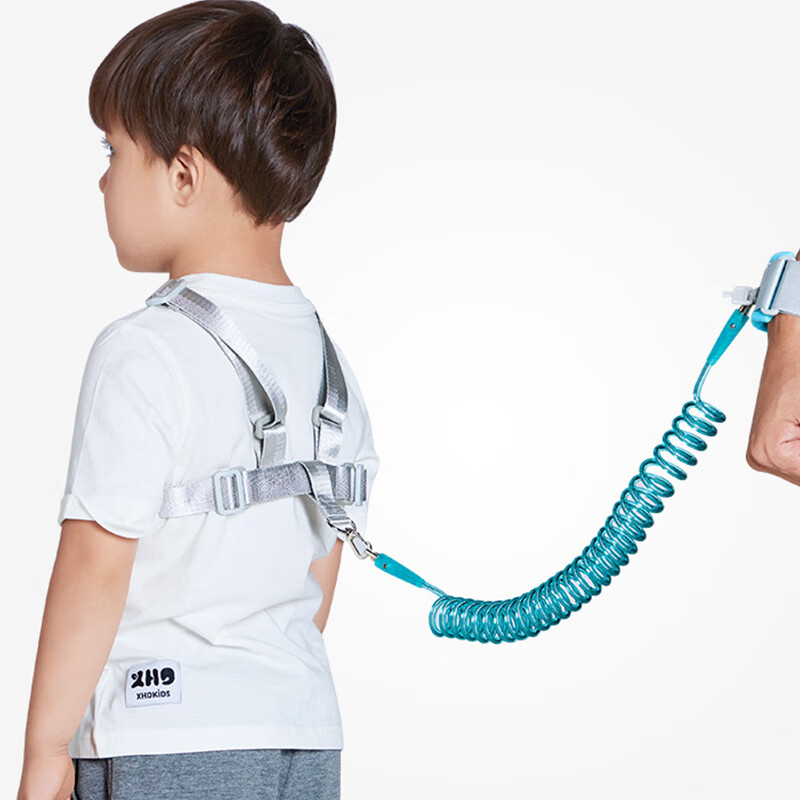 Aibaoshi children's anti loss shoulder belt baby's anti loss traction rope strap adjustable shoulder belt safety lock sliding baby rope 2.5m S122 mint green