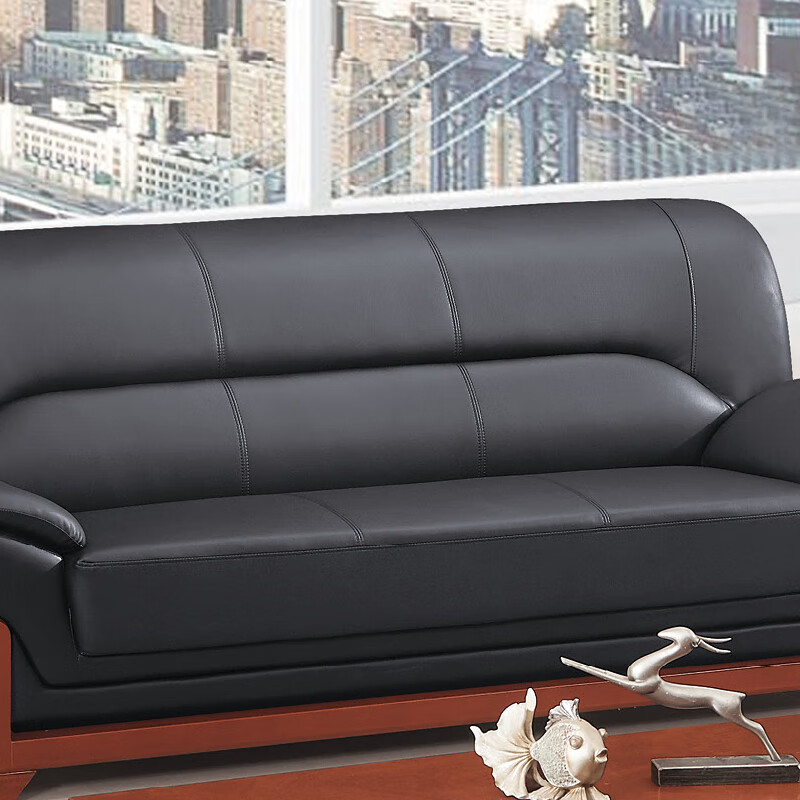 臻远ZYJJ-80284办公沙发茶几组合简约会客沙发商务皮沙发 西皮三人位