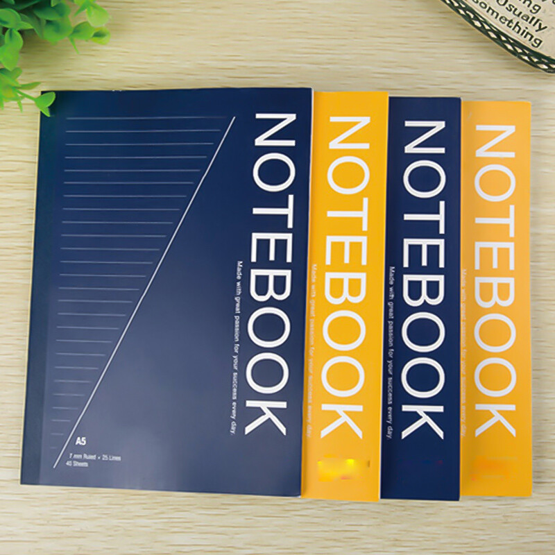 史泰博 胶装本笔记本手帐日记记事本子a5b5大小学生读书练习简约计划厚本子 PBN540 A5橙色-40页
