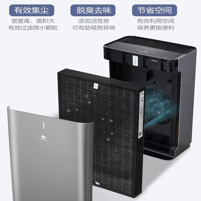松下（Panasonic） 空气净化器除甲醛 抗击细菌 除颗粒物 家用大面积除烟除尘除过敏源除花粉 净化沙尘雾霾 升级款nanoe F-63C8PX APP智控