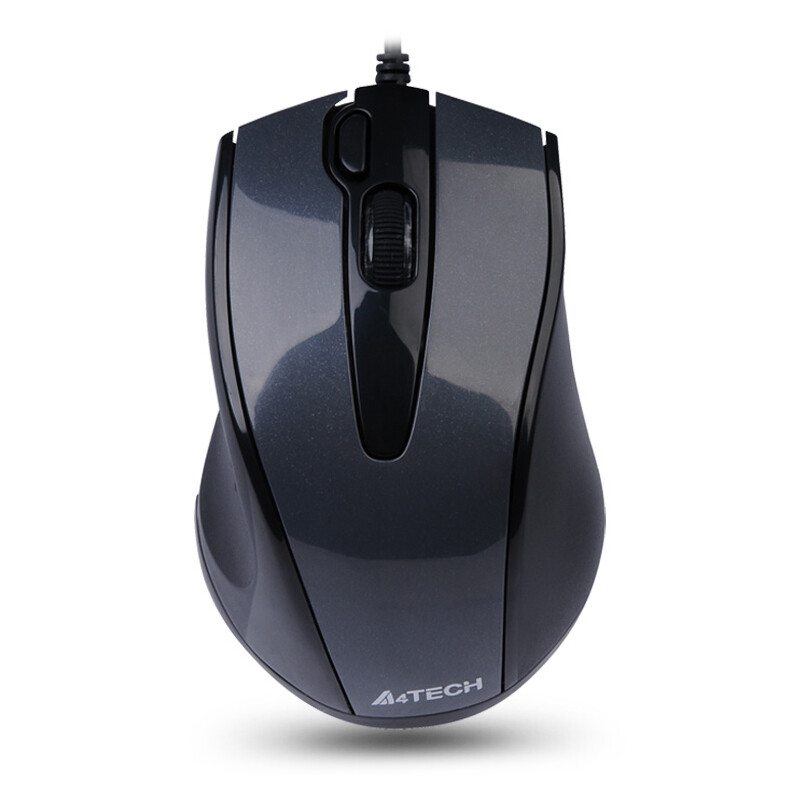 Shuangfeiyan (A4Tech) n-500fs mute mouse wired mouse Office Mouse portable mouse right hand mouse portable five spirit key highlighted iron gray