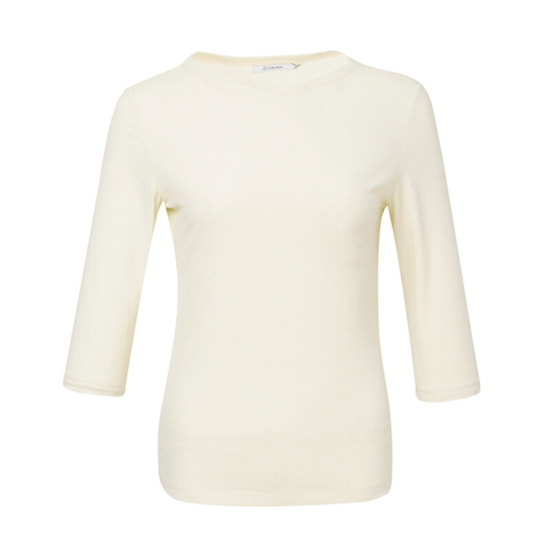 CA200079 Women's simple round collar seven-sleeve T-shirt