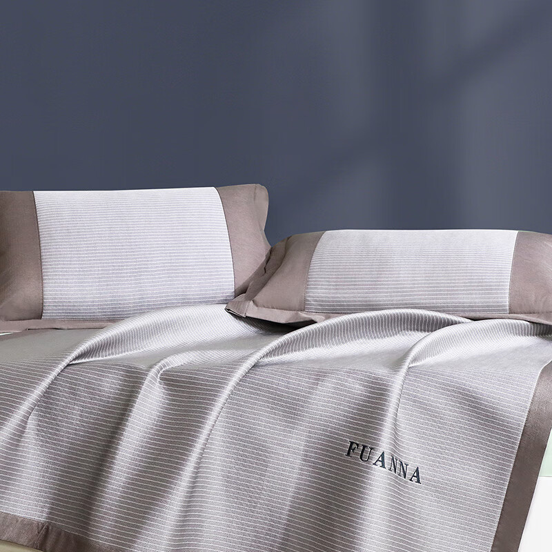 富安娜家纺凉席可水洗抑菌席子夏季凉感空调席两件套单人软席1.2米床