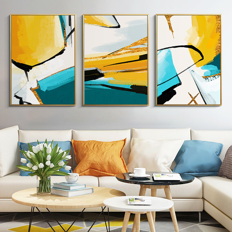 Long time no Nordic Abstract living room decorative painting sofa background wall hanging painting porch modern simple European hanging painting bedside mural shadow triple 40 * 60