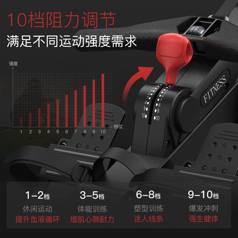 捷瑞特JOROTO美国品牌风阻划船机可折叠轻商用风磁双阻划船器MR60 家用商用均可