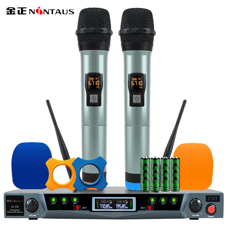 Nintaus U15 metal u-segment FM wireless microphone KTV special karaoke home microphone one to two professional conference outdoor stage general karaoke