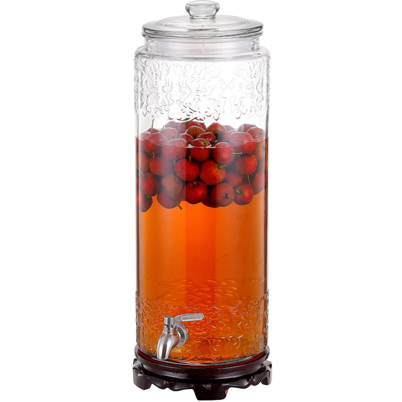 Maxcook sparkling wine bottle brewing wine jar glass household brewing sealed medicinal wine jar wine jar enzyme barrel 20kg + stainless steel tap + base + wine lift + brush mcx785