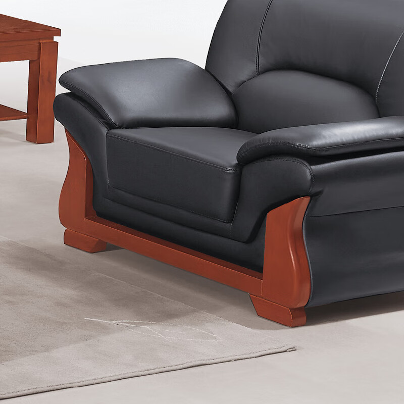 臻远ZYJJ-80284办公沙发茶几组合简约会客沙发商务皮沙发 西皮三人位