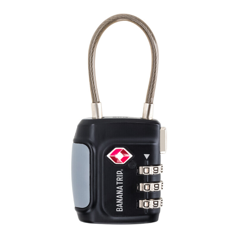 Banana trip three key TSA password lock outbound luggage lock cabinet lock steel wire soft lock backpack padlock suitcase anti-theft lock