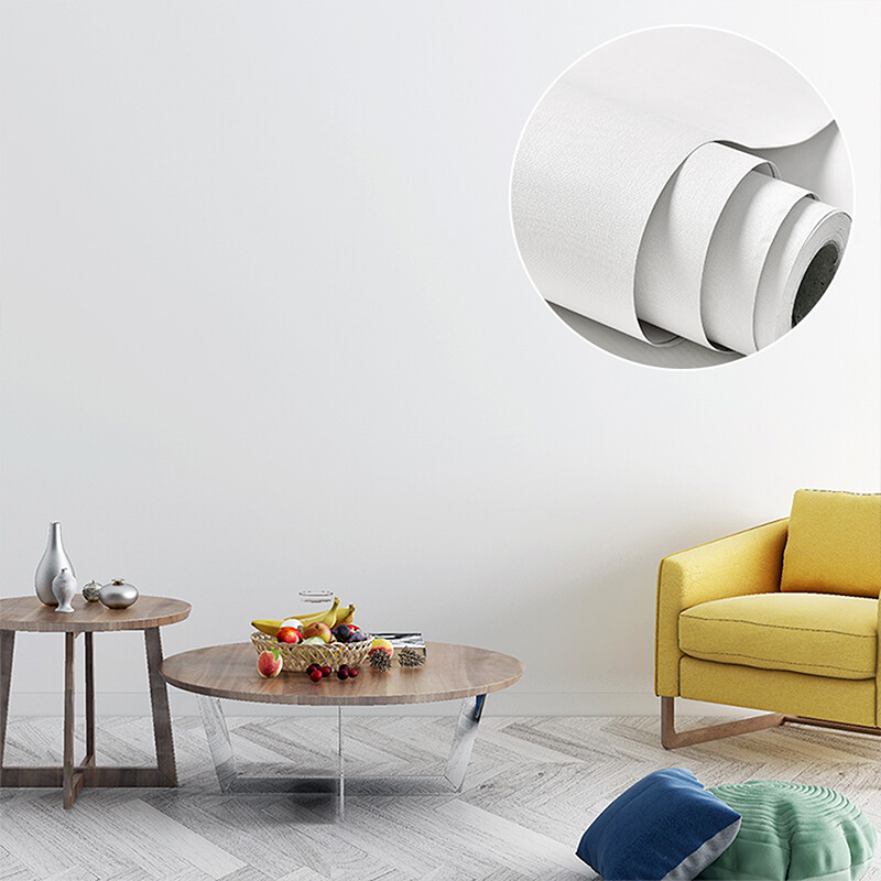 Fuju wallpaper self-adhesive white wall sticker with back glue wall sticker self-adhesive waterproof and moisture-proof living room bedroom old furniture wardrobe renovation sticker 5m long 61cm wide white sticker