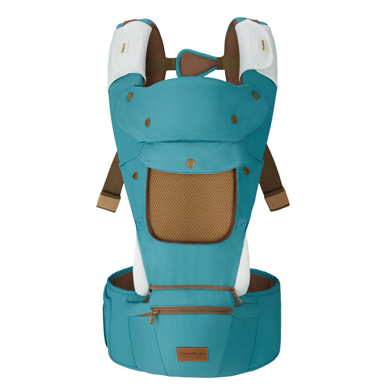 Good baby GB baby strap waist stool baby strap front hold four seasons general breathable three in one waist stool strap blue-green upgrade