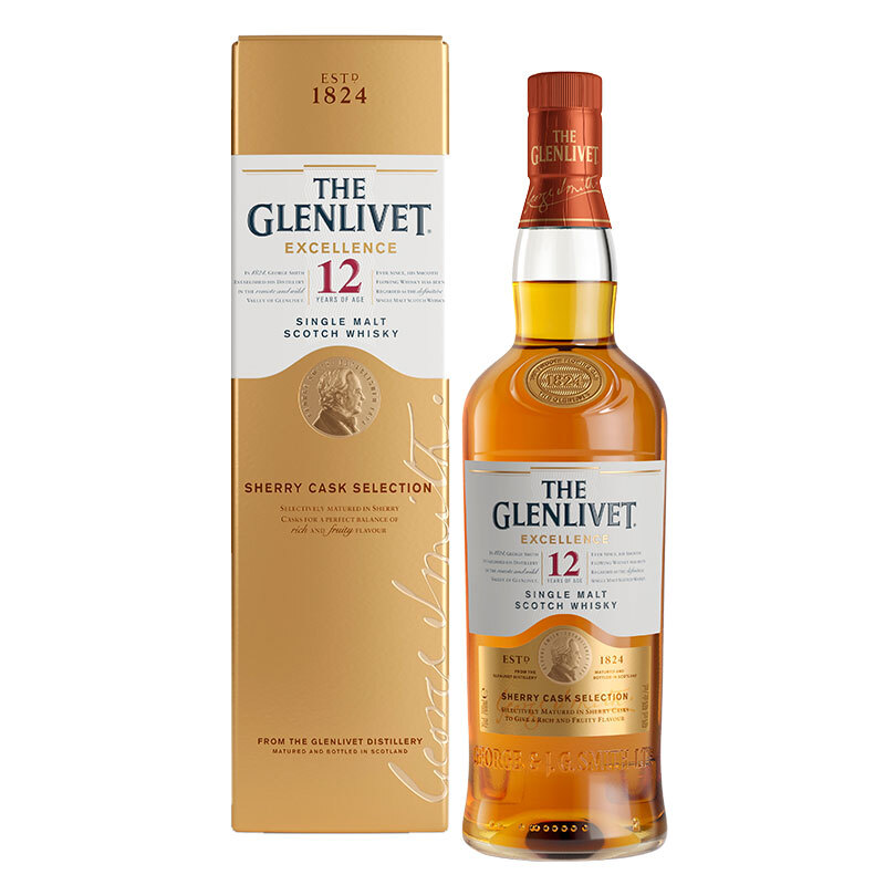 格兰威特(the glenlivet)12年 醇萃 苏格兰 单一麦芽威士忌 洋酒 700
