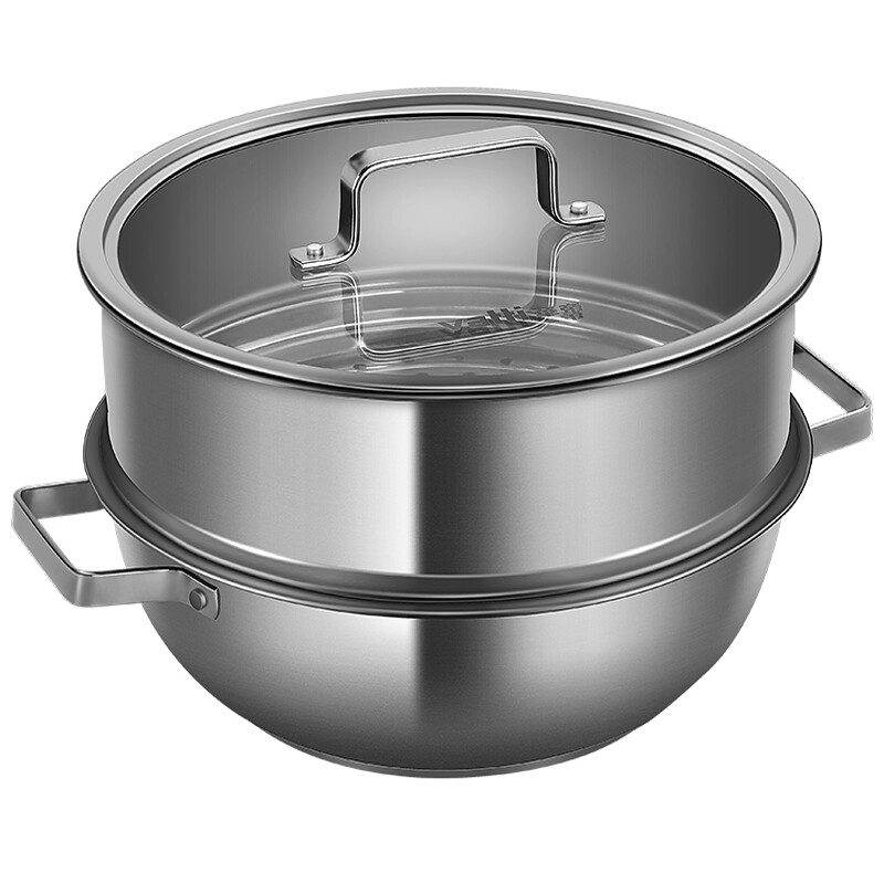 Vantage steamer two-layer 24cm small steamer thickened 304 stainless steel soup pot boiling pot with steamer multi-purpose double-layer soup steamer induction cooker gas general purpose