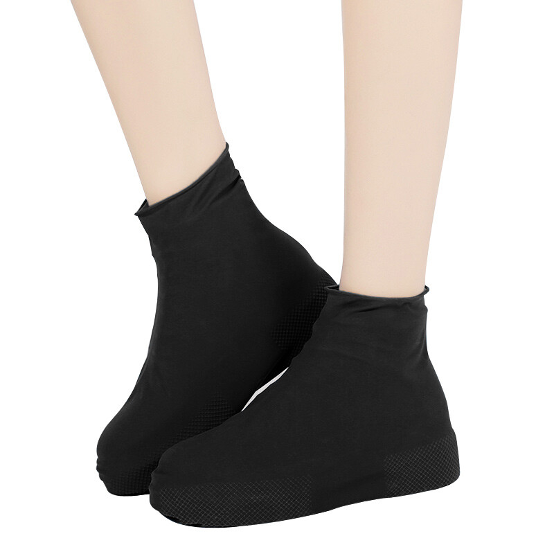 Jiatu joytour shoe cover rain shoe cover rain proof waterproof shoe cover protective shoe cover latex shoe cover black M 1 pair