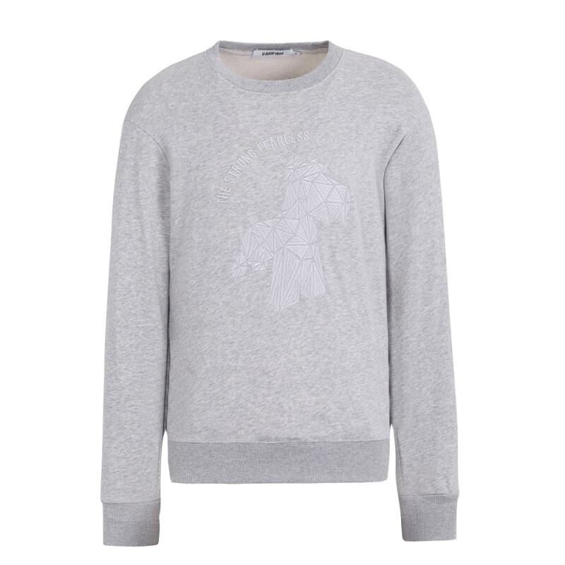 CF120020 Men's crew neck embroidered sweat shirt Grey melange