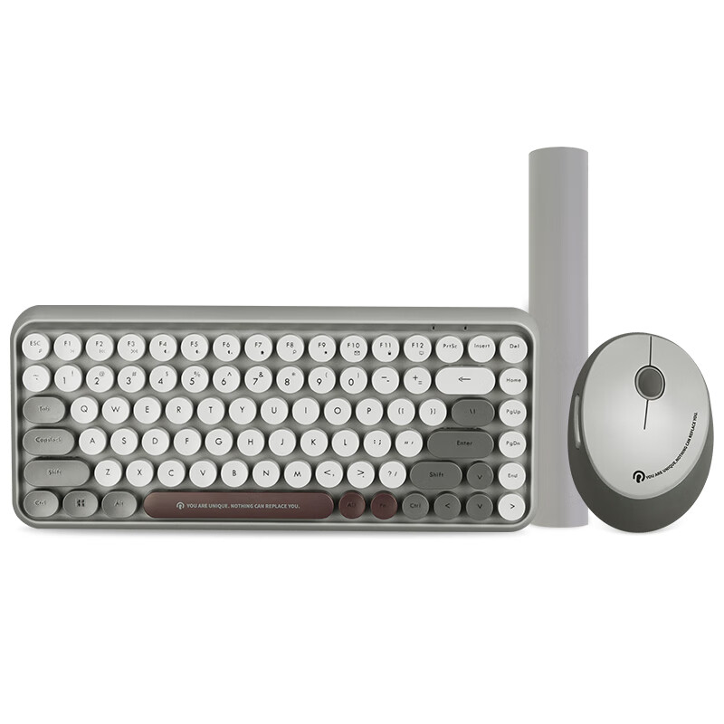 Rantopad rf100 wireless keyboard and mouse set office silent keyboard and mouse set portable antique dot keyboard mouse pad set silent gray
