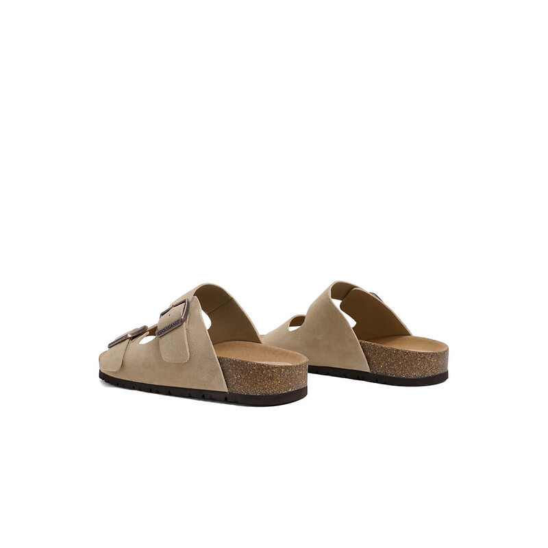 百丽搭扣拖鞋男2023夏季新商场同款休闲一脚蹬勃肯鞋沙滩凉鞋B3730BT3 杏色 40