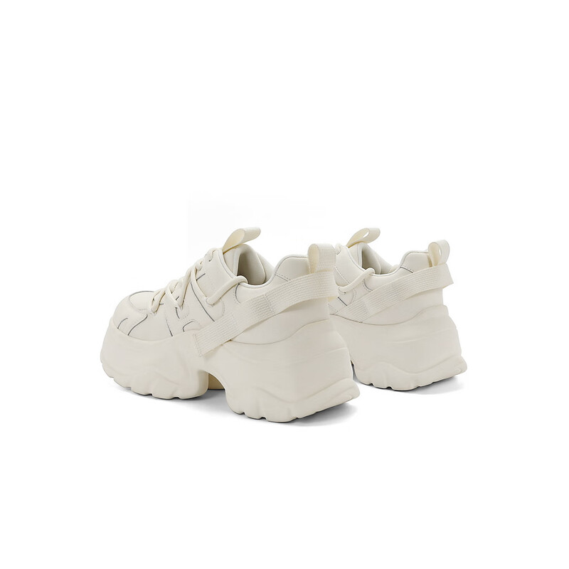 百丽厚底老爹鞋女2023秋季新款机能风运动休闲鞋B1570CM3预售 米色 34