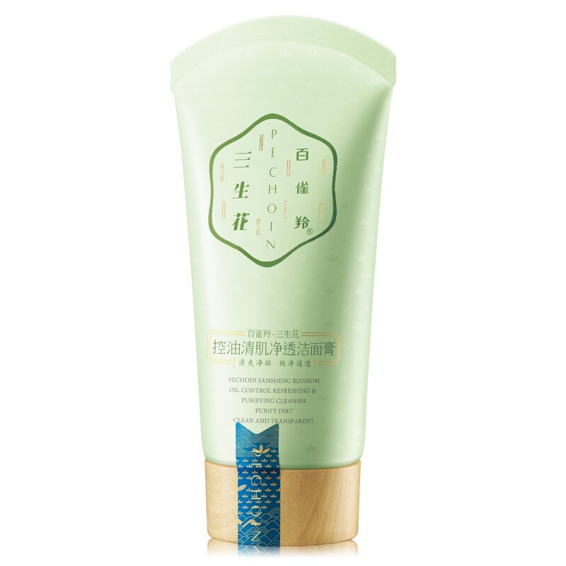 Baique Sansheng flower oil control Qingji Jingtou Cleansing Cream 90g (fresh, clean, pure and transparent) (facial cleanser)