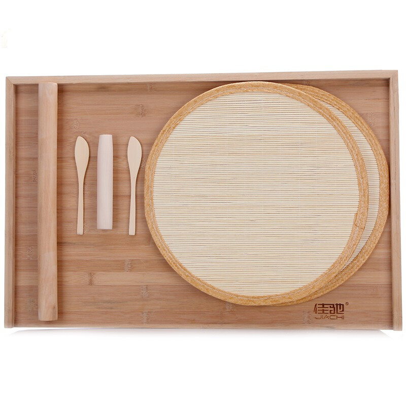 Jiachi Nanzhu chopping board rolling plate dumpling board set upgraded jc-sjmb (rolling plate 66 * 42 * 1.5cm)+ Φ 38cm dumpling Curtain * 2 + dumpling Set + rolling pin 40cm)