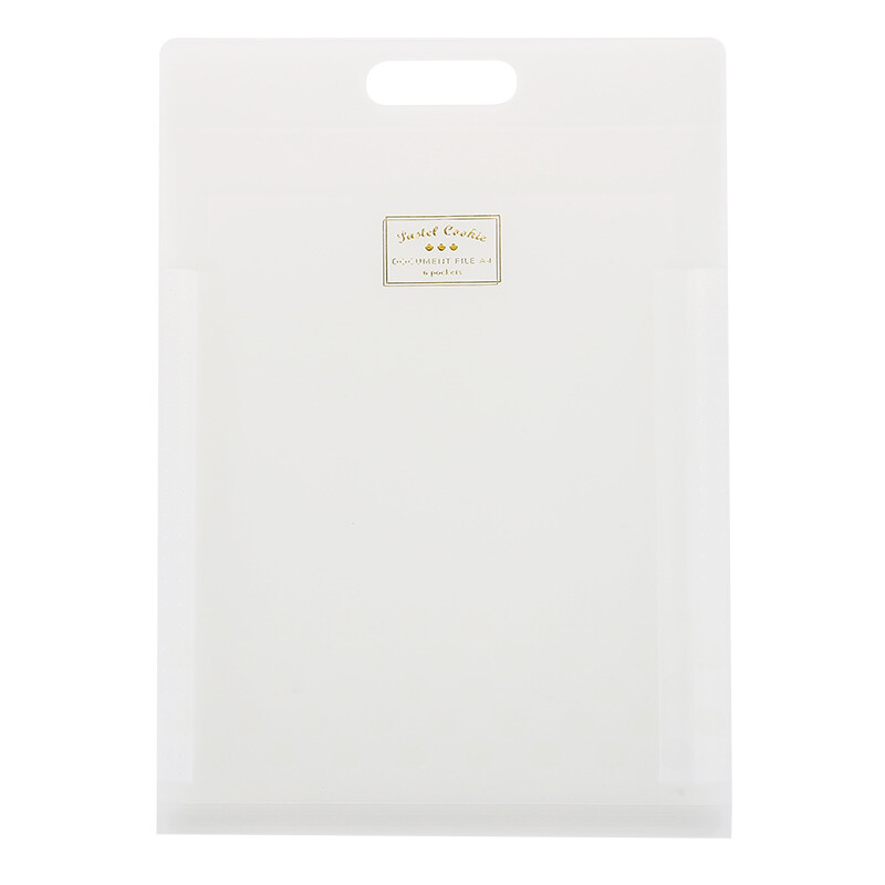 Kokuyo light color cookies student thin vertical elastic organ bag / information book / folder / storage bag A4 5 layers 6 pages transparent wsg-dfc65t