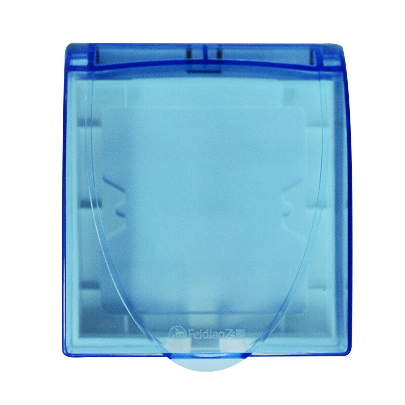 Feidiao switch socket waterproof box 86 type blue transparent universal splash proof box cover waterproof cover (only for concealed installation, excluding socket)