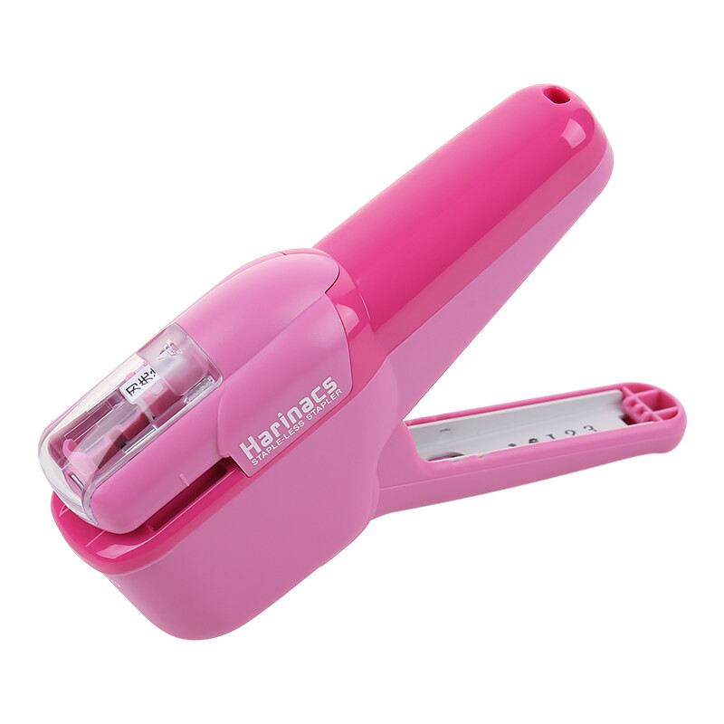 Kokuyo, Japan, imported 10 student office portable environment-friendly needle less staplers from Japan, binding pink sln-msh110p