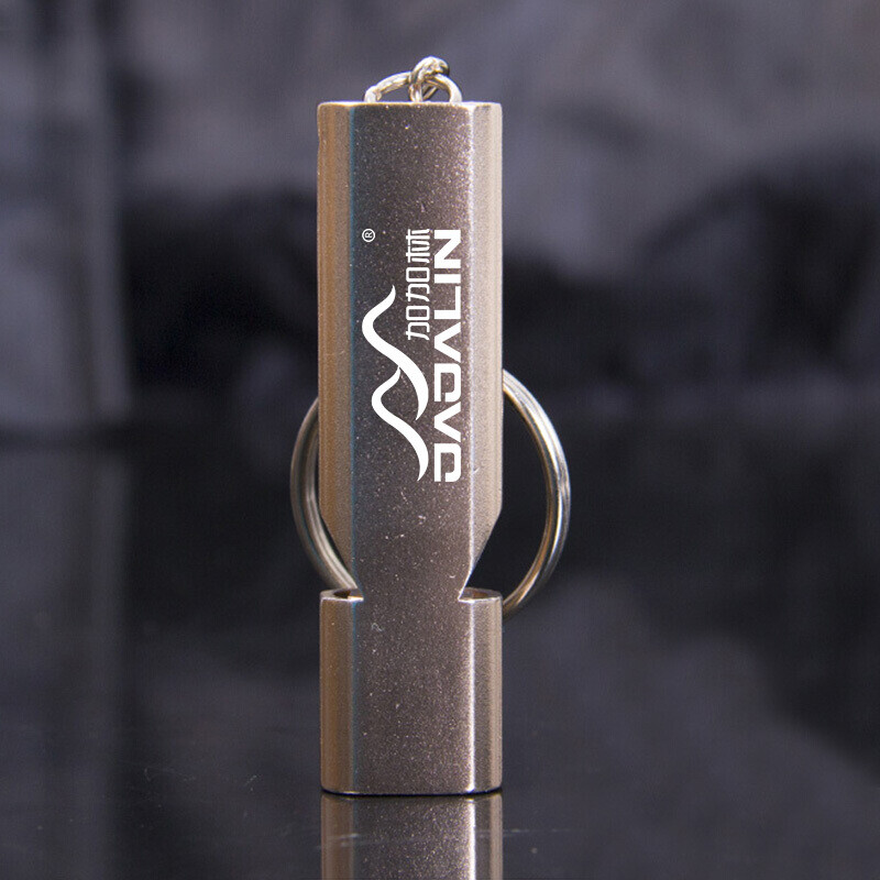 Gagarin aluminum alloy double frequency survival whistle double tube outdoor survival life-saving whistle equipment whistle gold