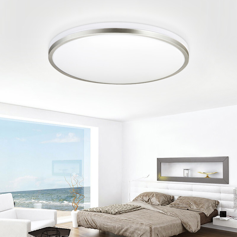 Sanxiong Aurora led ceiling lamp modern simple balcony lamp aisle lamp circular bedroom lamp study lamp 18w6500k white silver