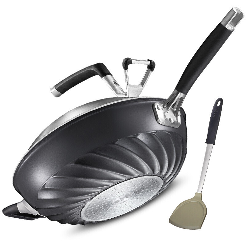 Ashtar 32cm titanium spray diamond whirlwind frying pan no oil smoke and non stick frying pan with induction cooker general cl32z1wg