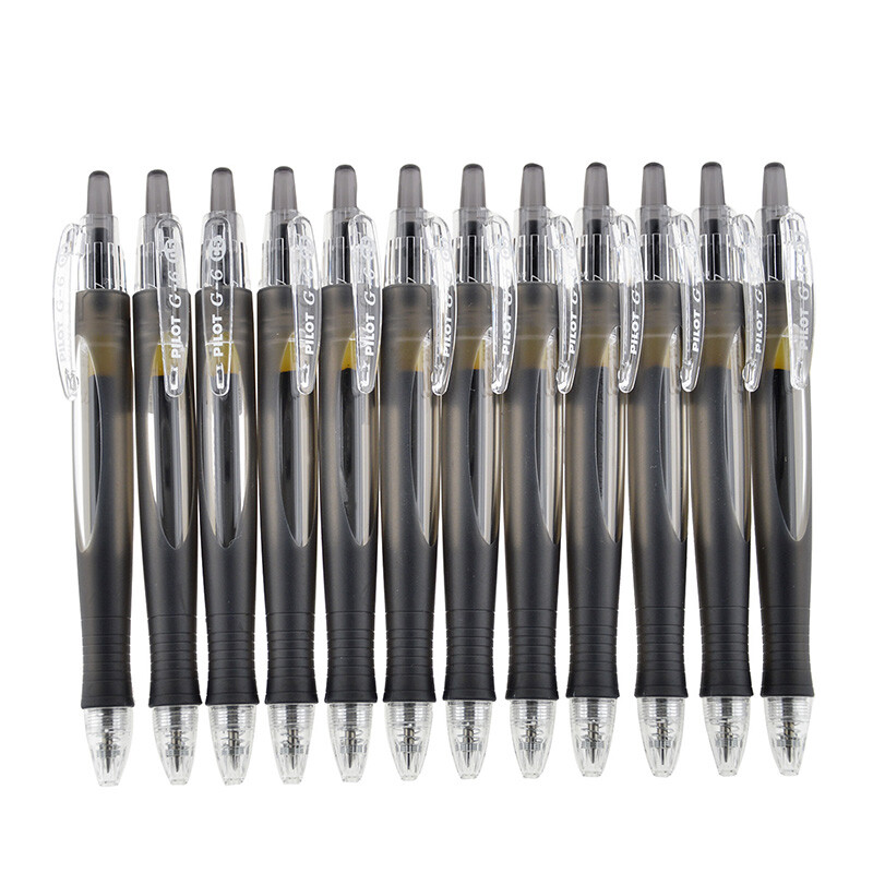 Japan's pilot bl-g6-5 push neutral pen bullet anti-skid gel pen fountain pen black 0.5mm 12 pieces imported with original packaging