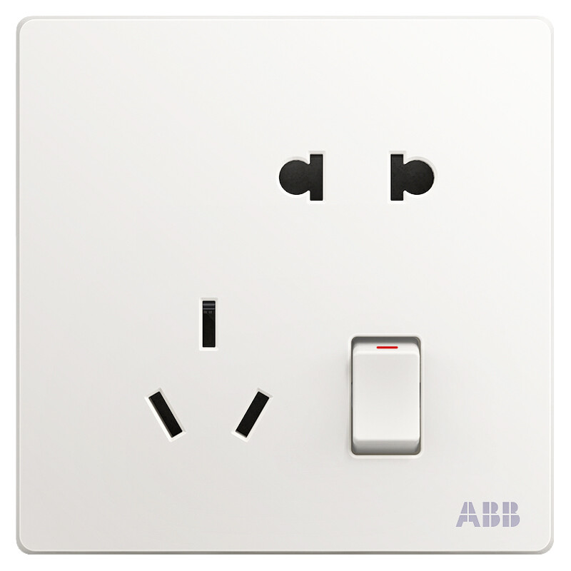 ABB switch socket panel 10A one opening five holes with switch socket xuanzhi series white af225