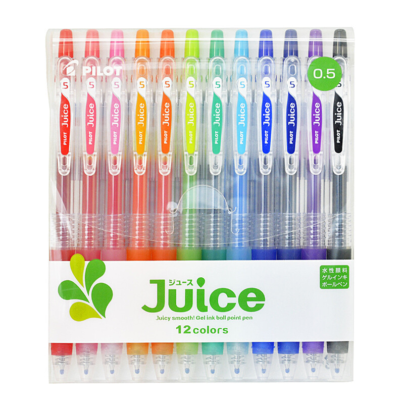 Japan's pilot juice color neutral pen / push gel pen fruit juice pen 0.5mm 12 color set lju-120ef-12c imported originally