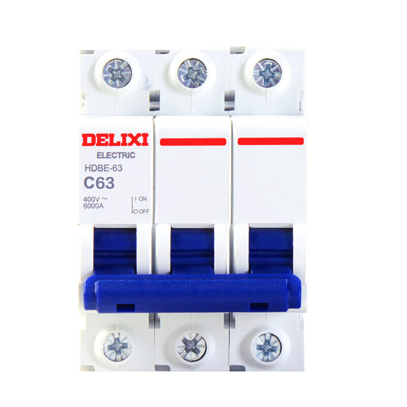 Delixi hdbe633c63 air switch household small three-phase circuit breaker 3p63a