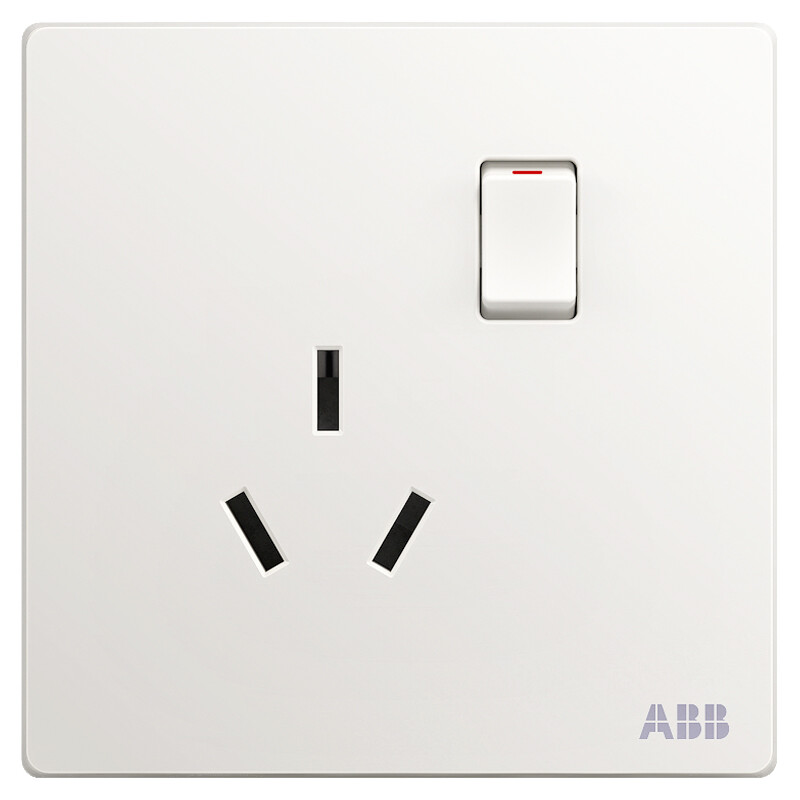 ABB switch socket panel 16A one opening three hole air conditioning socket with switch xuanzhi series white af228