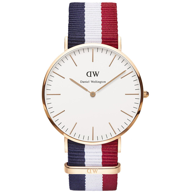 Daniel Wellington watch DW men's watch 40mm dial gold edged nylon strap ultra thin quartz men's watch 0103dw (dw00100003)