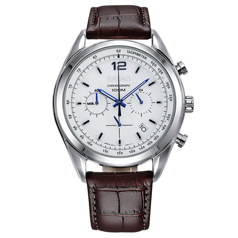 Seiko men's watch Chronograph timing series belt leisure white disc blue needle belt quartz watch ssb095j1 imported from Japan
