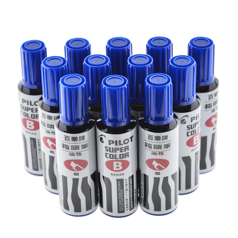 Japan's pilot oily marker large marker anti water tank head Pen Blue 12 pcs sc-bm-l imported