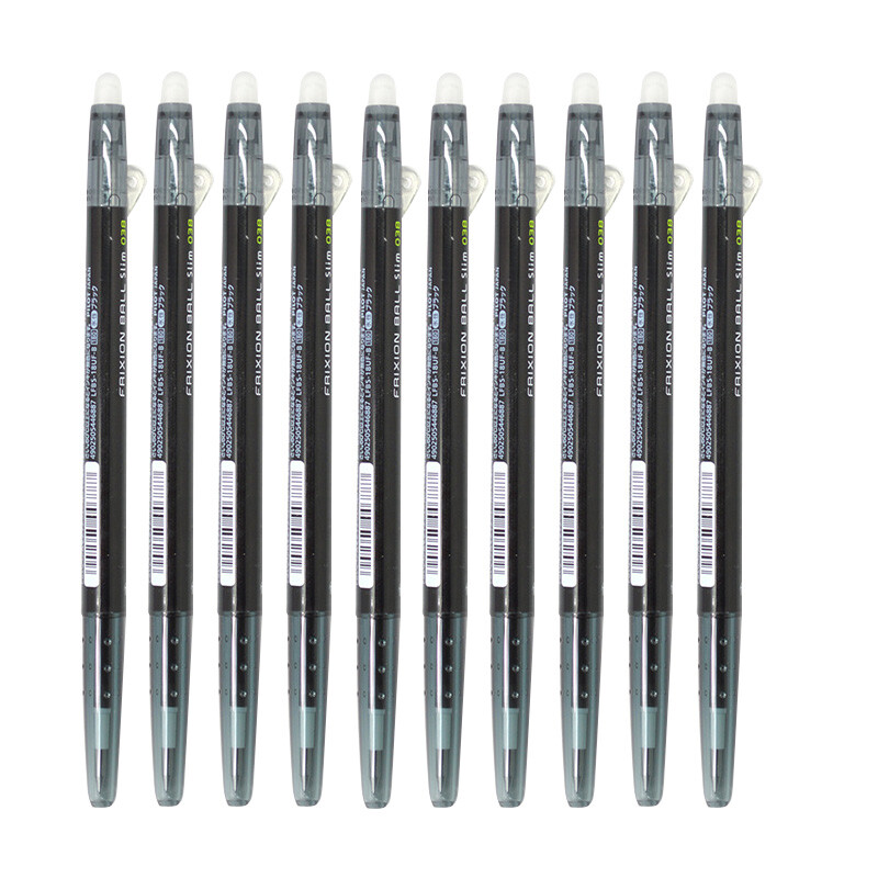 Japan's pilot bullet head press erasable pen hot erasable neutral pen black 0.38mm 10 pieces lfbs-18uf imported