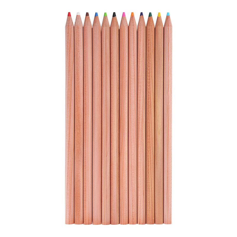 Japanese tanosee students wood grain color art drawing pencil 12 color set ts-scp12c