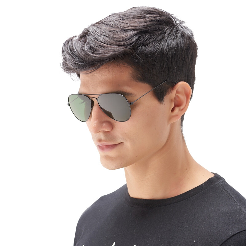 Lian San Sunglasses men's Sunglasses driver's driving glasses men's toad glasses 3025gs black frame dark green film