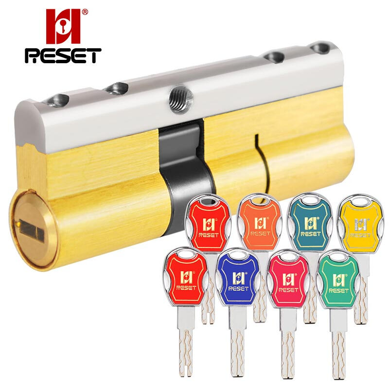 Reset rst-136 gold colorful all copper 36 blade double-sided ultra-c lock cylinder anti-theft lock cylinder ultra-B anti violence anti tin paper anti card lock cylinder 90mm 37.5 + 52.5