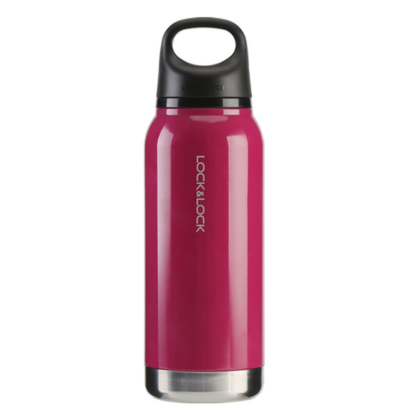 Lock & lock ring insulation Cup stainless steel cold cup student sports water cup business cup couple cup outdoor 530ml portable water cup pink lhc4153pik