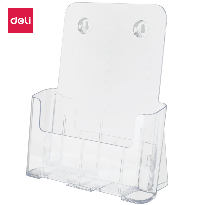 Deli (Deli) single layer A4 acrylic desktop data display rack wall flyer magazine rack 9317